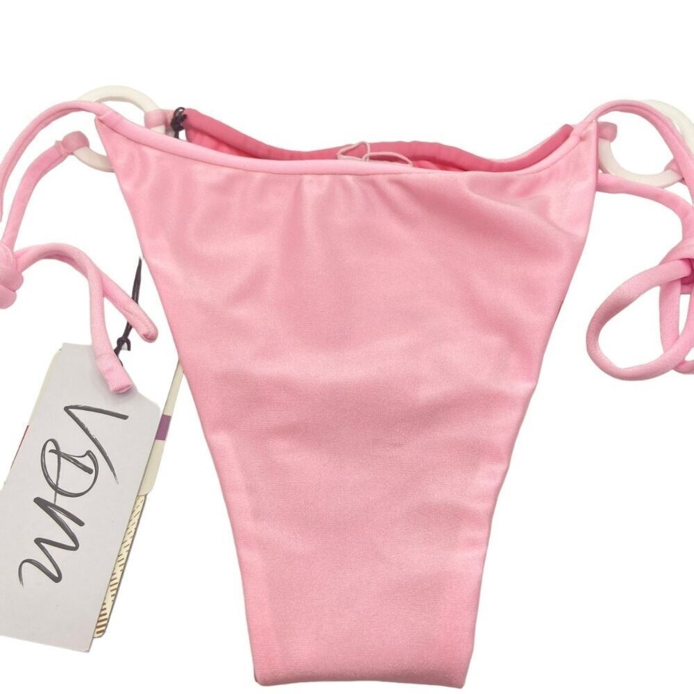 VDM The Label Revolve Pink Swimwear‎ Adjustable String Bikini Bottoms Small - Picture 12 of 13